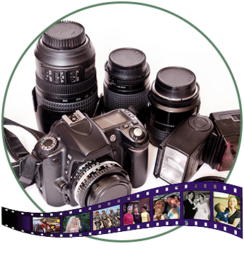 Video Rental Equipment and Photo Collage